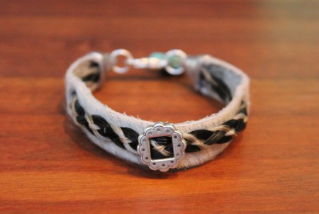 Armband koeienvacht met gevlochten paardenhaar