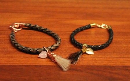 Leren armbandjes met flosje
