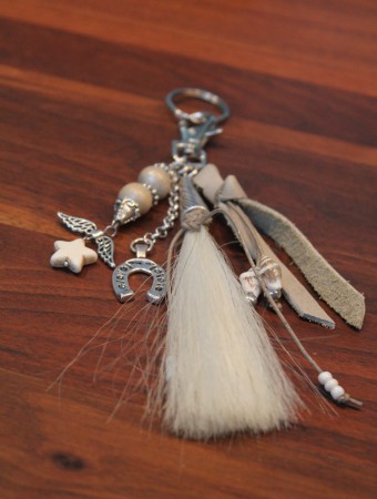 Sleutelhanger beige