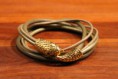 Leren armband met slangenslot